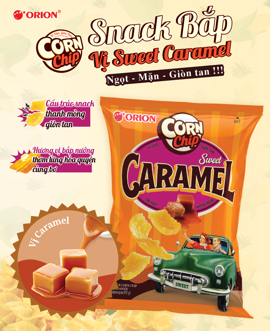 Bánh Snack Cornchip vị Caramel - Công ty TNHH Thực phẩm Orion Vina